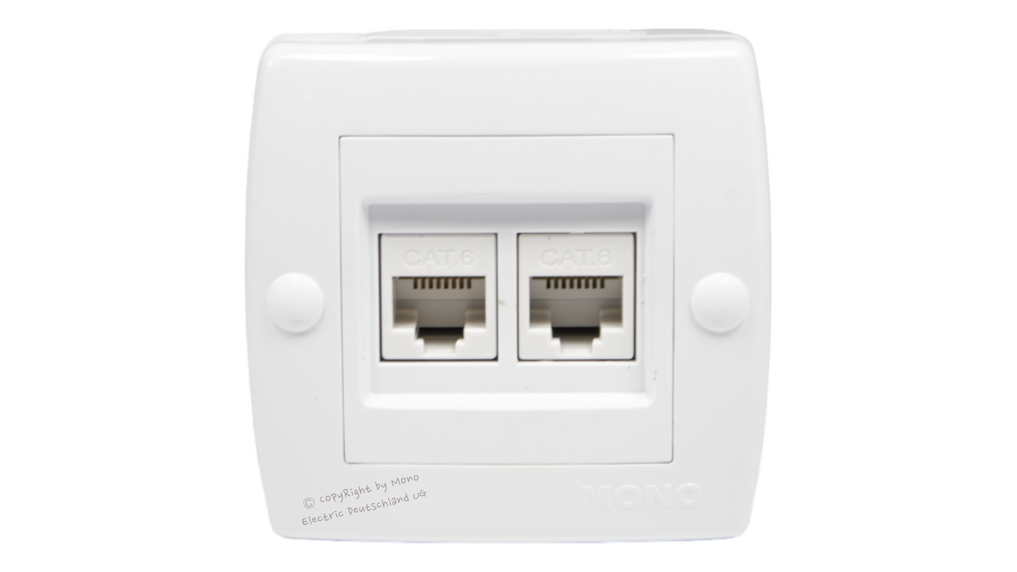 Netzwerkdose 2-Fach RJ45 Cat 6