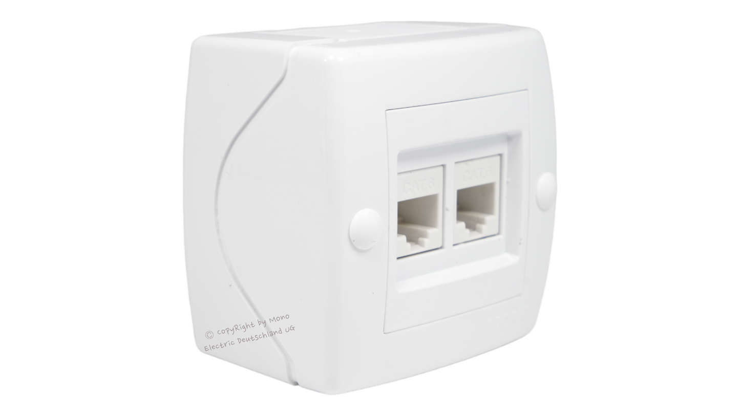 Netzwerkdose 2-Fach RJ45 Cat 6