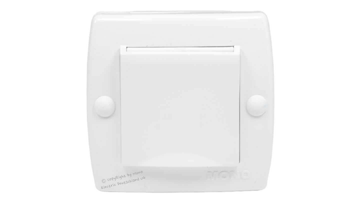 Steckdose mit Klappdeckel und Kindersicherung