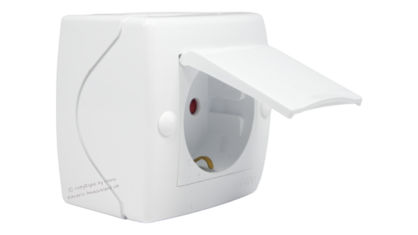 Steckdose mit Klappdeckel und Kindersicherung