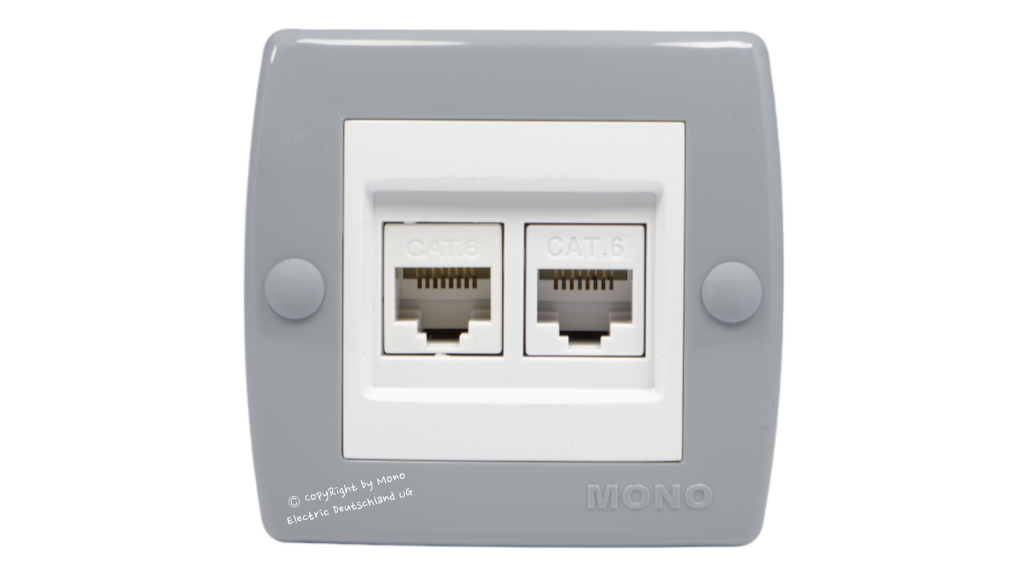 Netzwerkdose 2-Fach RJ45 Cat 6