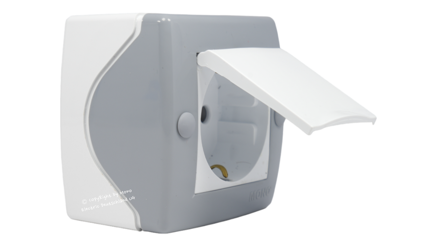 Steckdose mit Klappdeckel