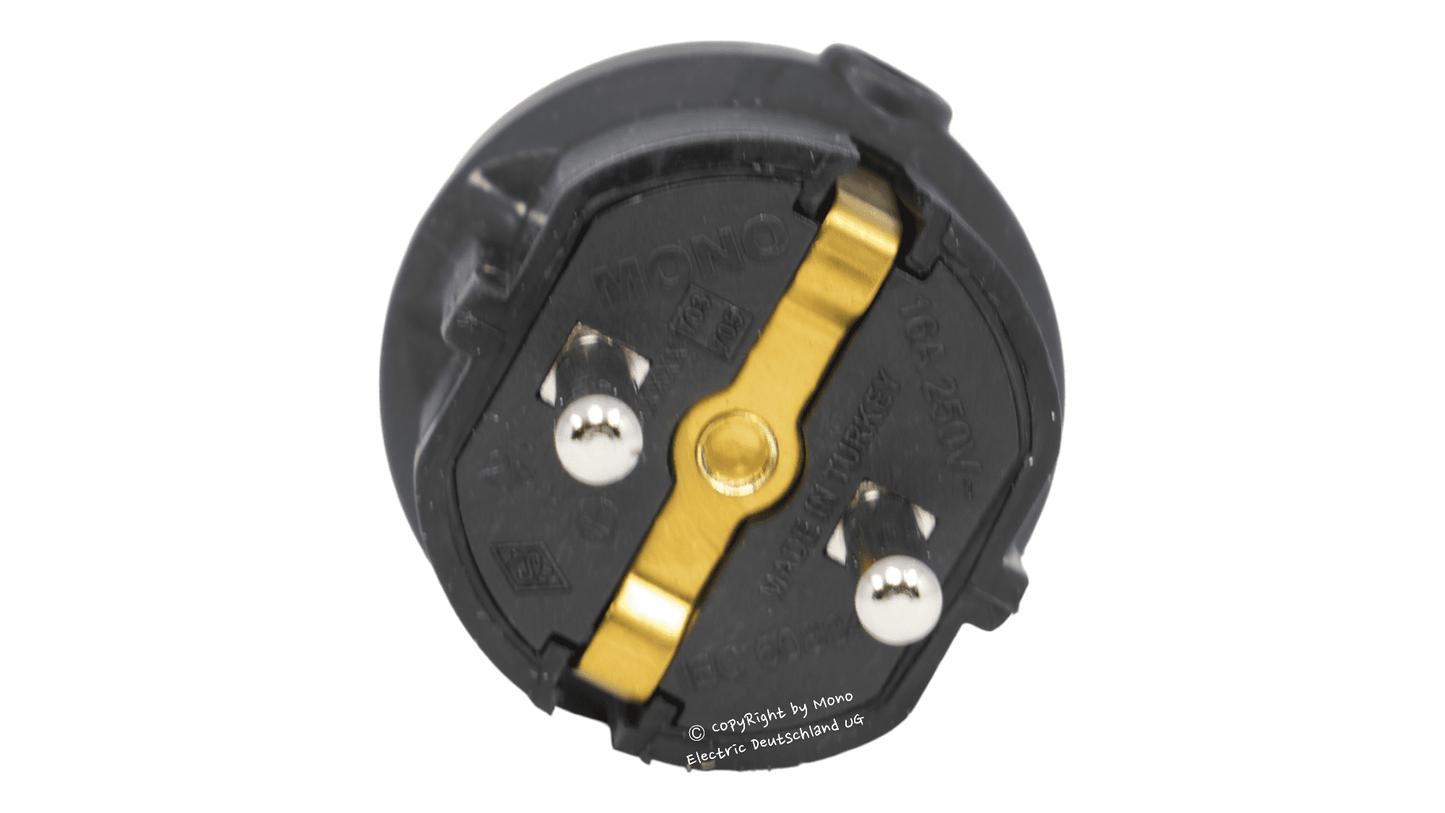 Schutzkontakt Gummikupplung schwarz