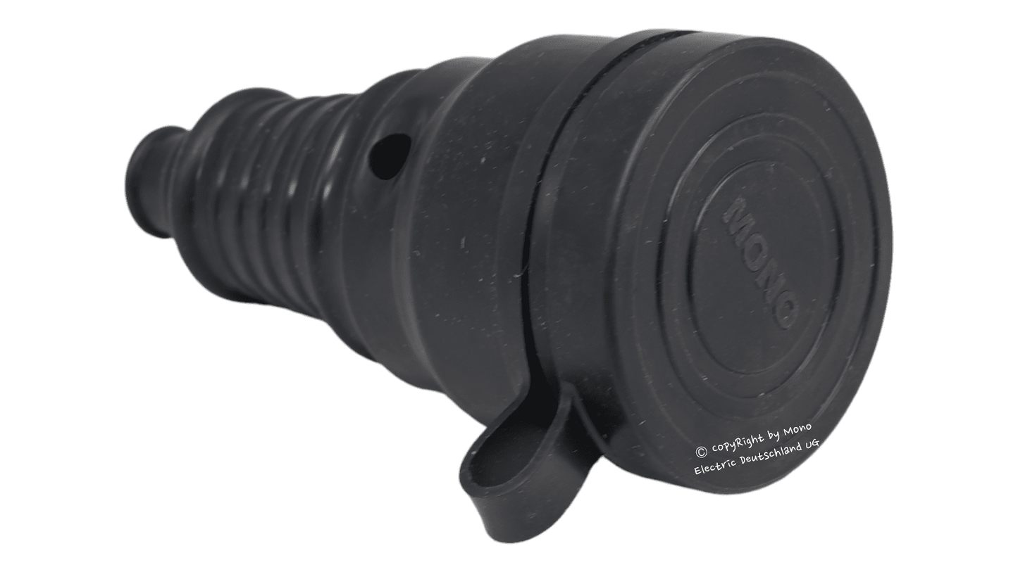 Schutzkontakt Gummikupplung mit Deckel 16A IP44 schwarz