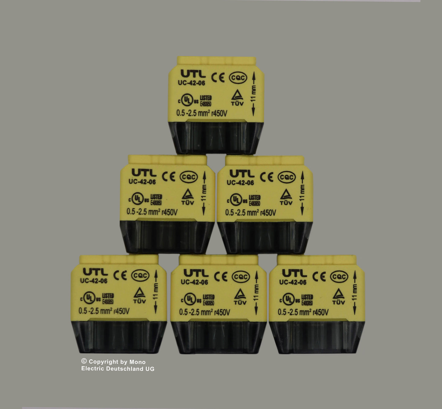 Verbindungsdosenklemme 6 polig Compact 0,5-2,5qmm (100er Pack)