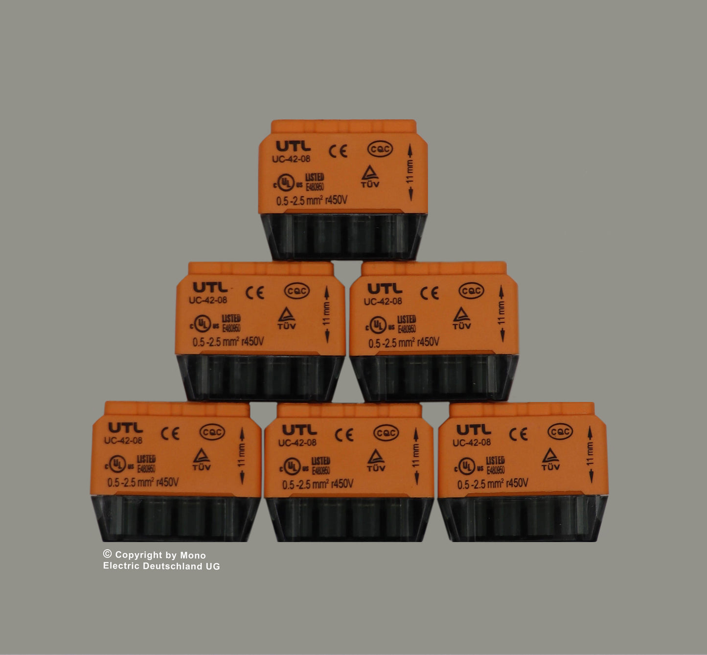 Verbindungsdosenklemme 8 polig Compact 0,5-2,5qmm (100er Pack)