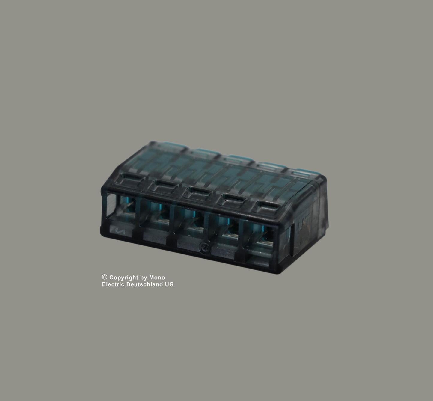 Verbindungsklemme 5 polig mit Hebel Blau (100er Pack)
