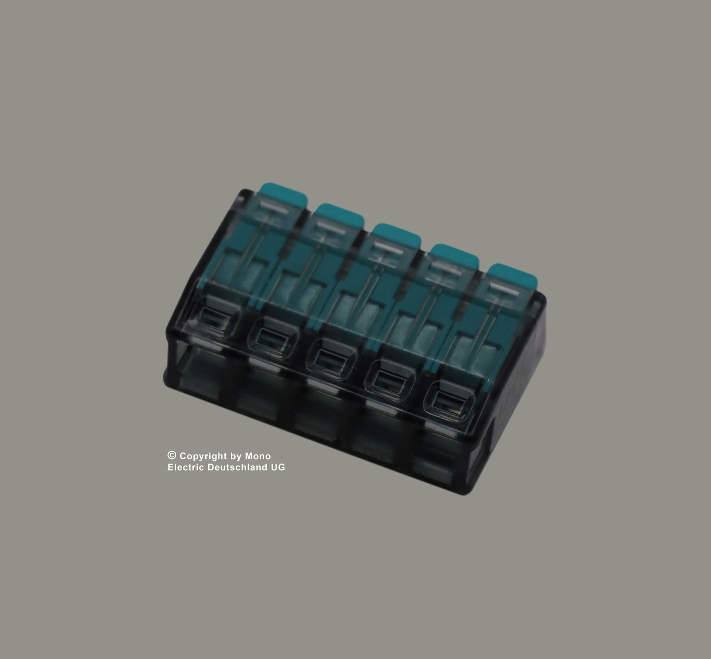 Verbindungsklemme 5 polig mit Hebel Blau (100er Pack)