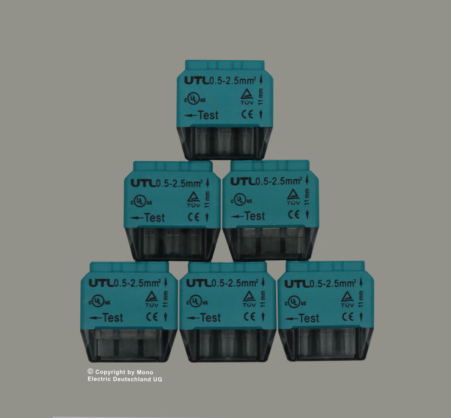 Verbindungsdosenklemme 3 polig Compact 0,5-2,5qmm (100er Pack)