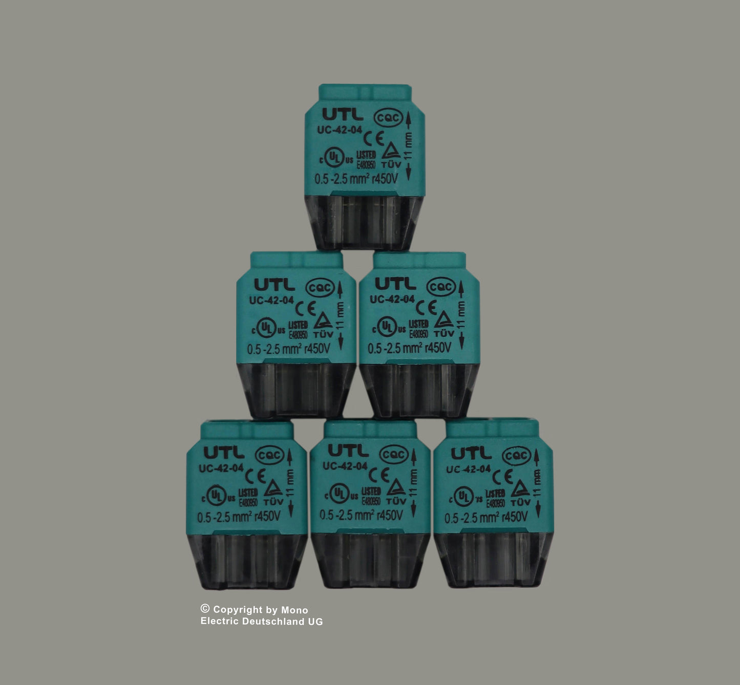 Verbindungsdosenklemme 4 polig Compact 0,5-2,5qmm (100er Pack)