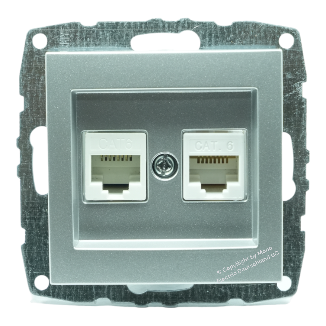Netzwerkdose 2-Fach RJ45 Cat 6