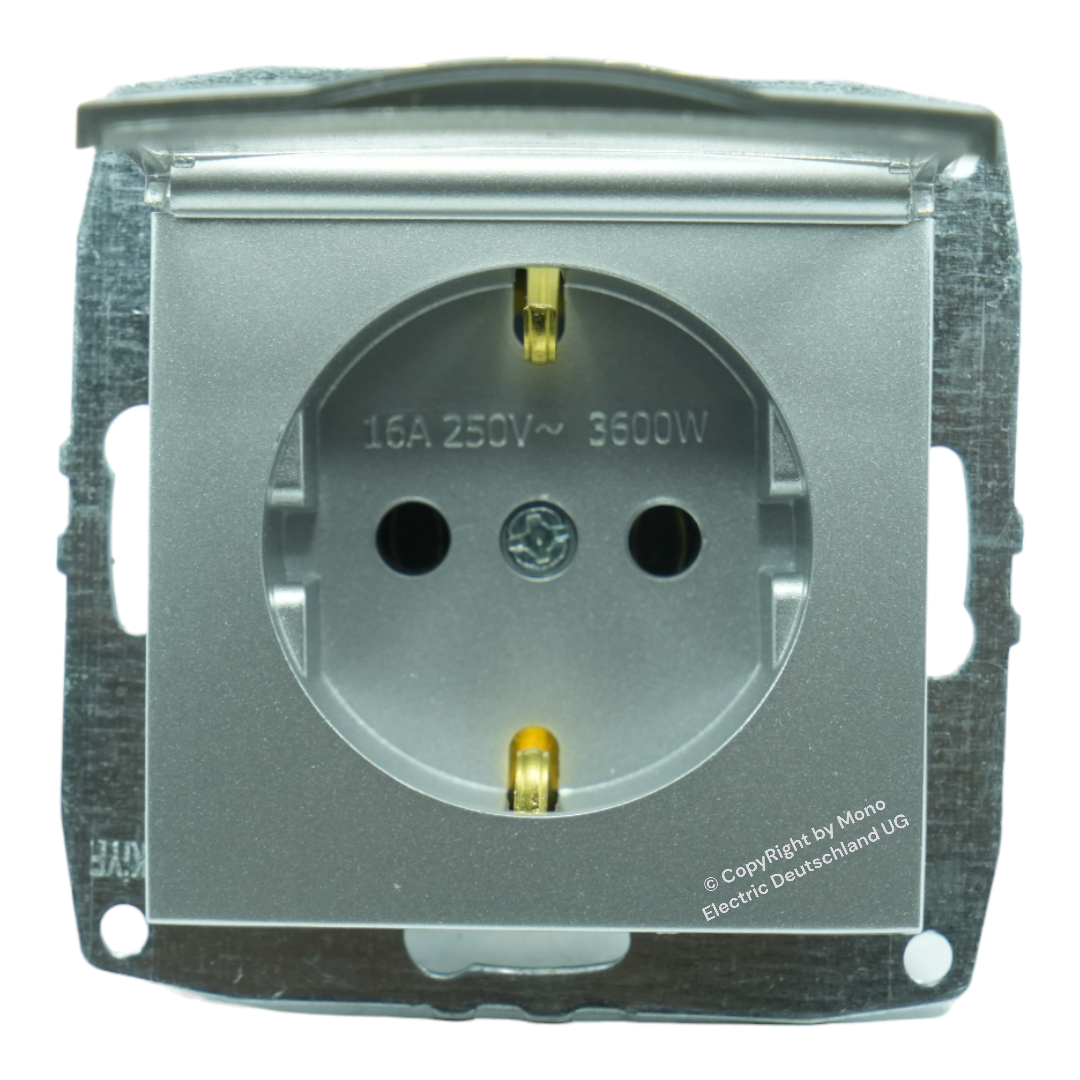 Steckdose mit Klappdeckel
