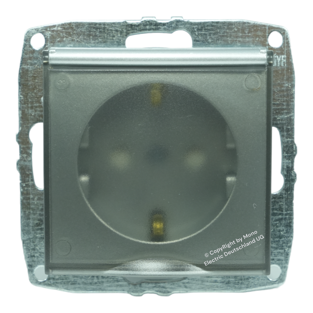 Steckdose mit Klappdeckel und Kindersicherung