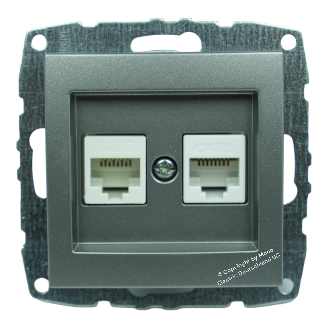 Netzwerkdose 2-Fach RJ45 Cat 6