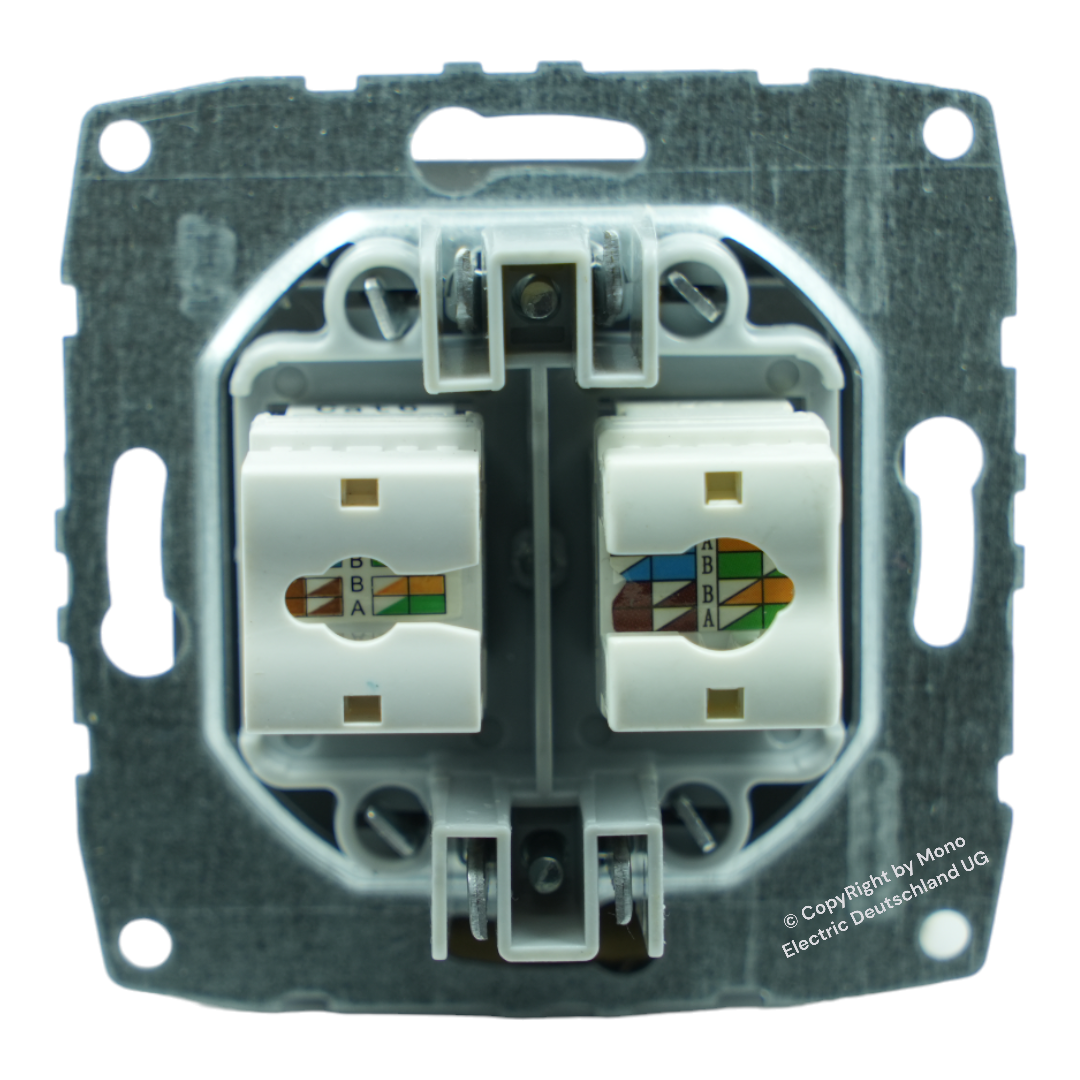 Netzwerkdose 2-Fach RJ45 Cat 6