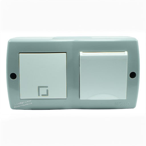 Wechselschalter mit Steckdose und Klappdeckel