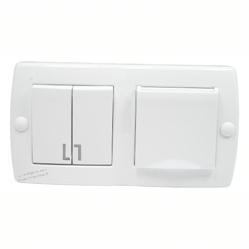 Serienschalter mit Steckdose und Klappdeckel