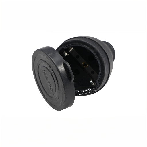 Schutzkontakt Gummikupplung mit Deckel 16A IP44 schwarz