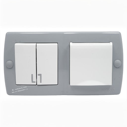 Serienschalter mit Steckdose und Klappdeckel