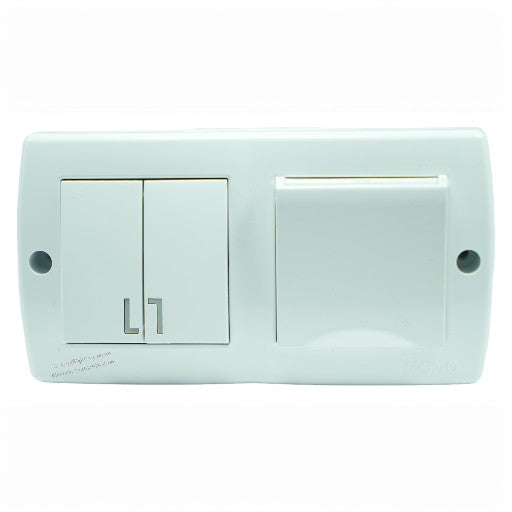 Serienschalter mit Steckdose und Klappdeckel + Kindersicherung