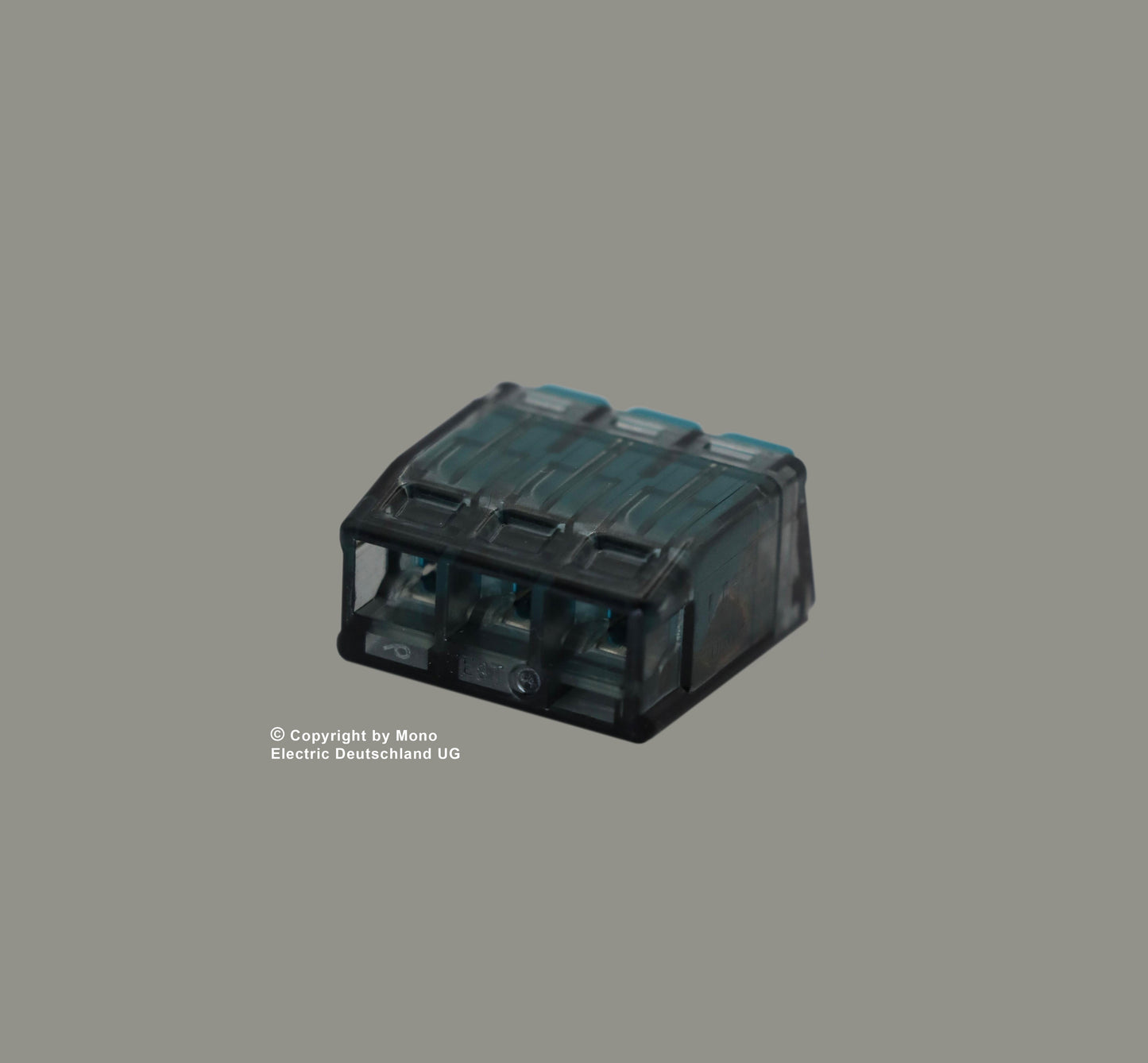 Verbindungsklemme 3 polig mit Hebel Blau (100er Pack)