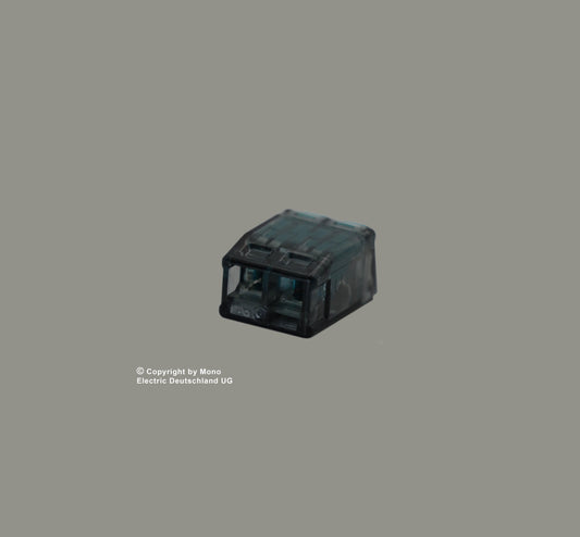 Verbindungsklemme 2 polig mit Hebel Blau (100er Pack)
