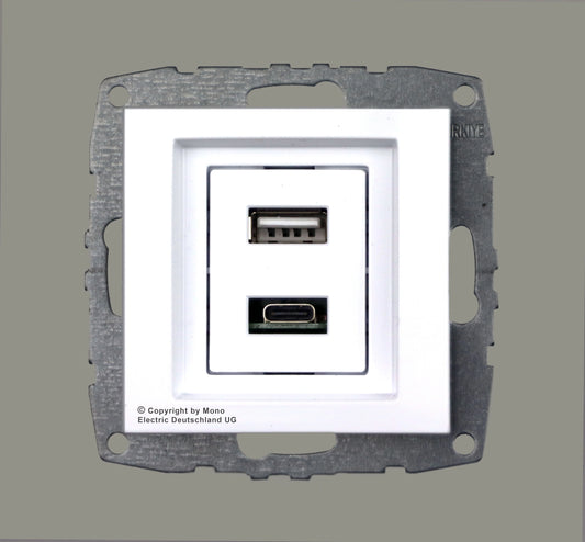 Unterputz USB-Ladestation mit USB-C  + USB-A 15  Charger/Lader