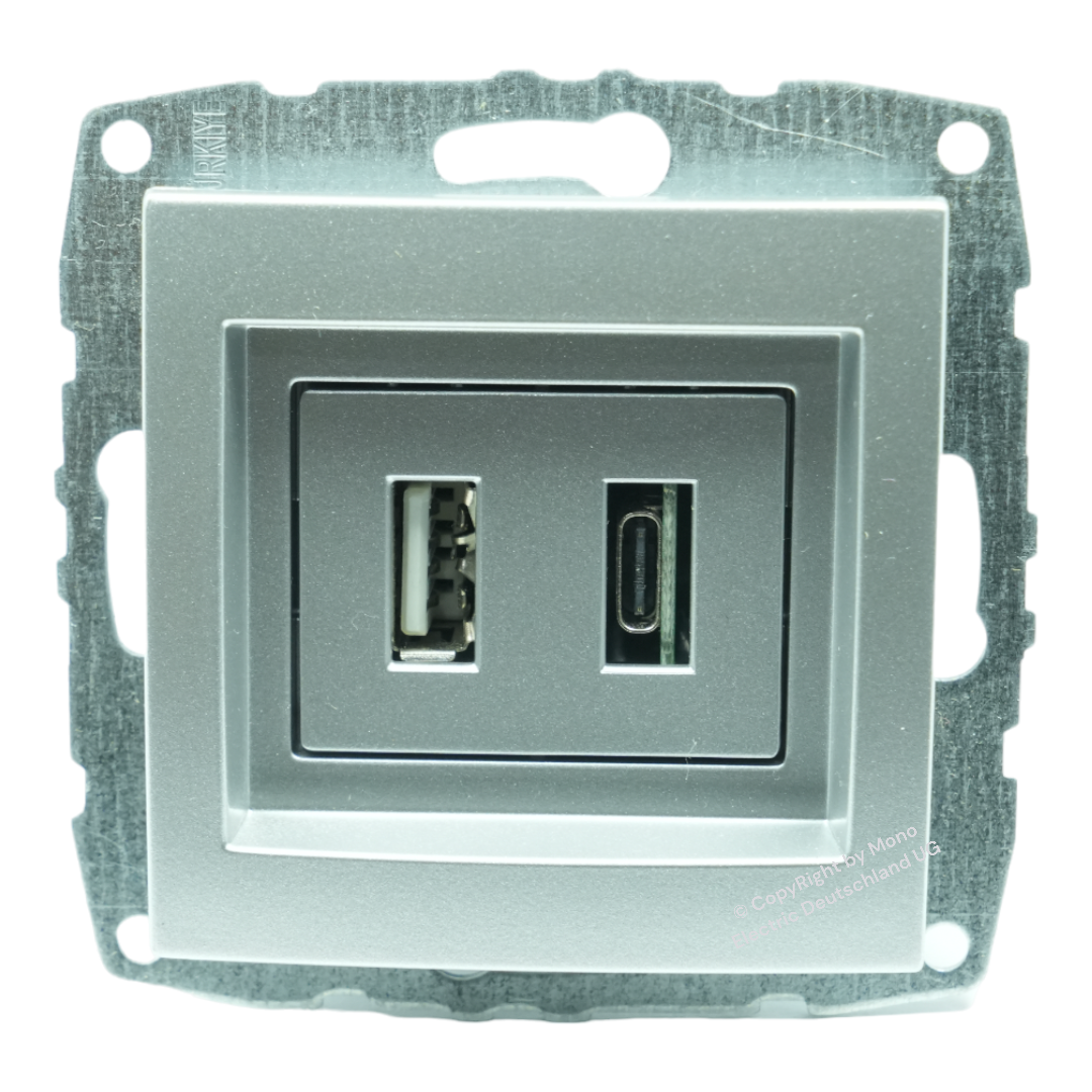 Unterputz USB-Ladestation mit USB-C  + USB-A 15  Charger/Lader